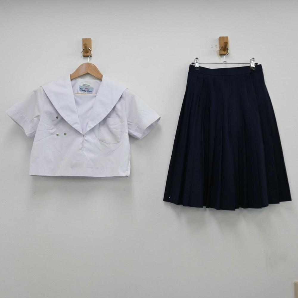 【中古】愛知県 安城南中学校 女子制服 2点（セーラー服・スカート）sf013003