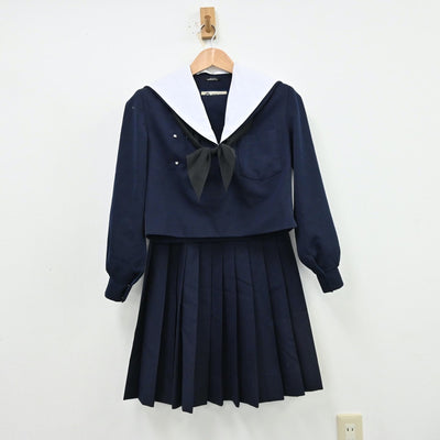 【中古】愛知県 安城南中学校 女子制服 3点（セーラー服・スカート）sf013006