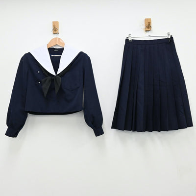 【中古】愛知県 安城南中学校 女子制服 3点（セーラー服・スカート）sf013006