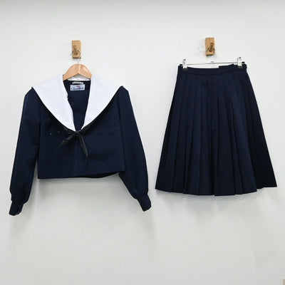 【中古】愛知県 安城南中学校 女子制服 3点（セーラー服・スカート）sf013007