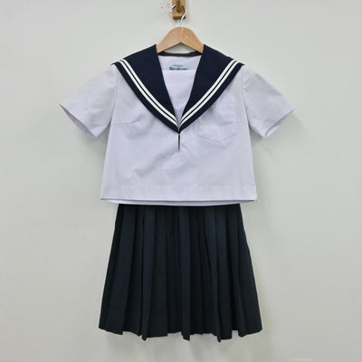 【中古】愛知県 前津中学校 女子制服 3点（セーラー服・セーラー服・スカート）sf013008