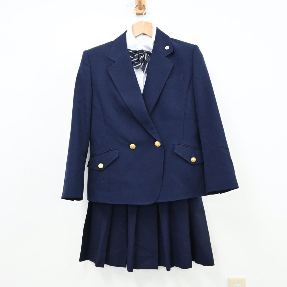 【中古】広島県 安田女子高等学校 女子制服 9点（ブレザー・シャツ・ベスト・スカート）sf013009