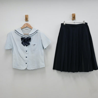 【中古】福岡県 中村学園女子中学校 女子制服 3点（セーラー服・スカート）sf013019