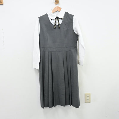 【中古】福岡県 中村学園女子中学校 女子制服 4点（ブレザー・シャツ・ジャンパースカート）sf013022