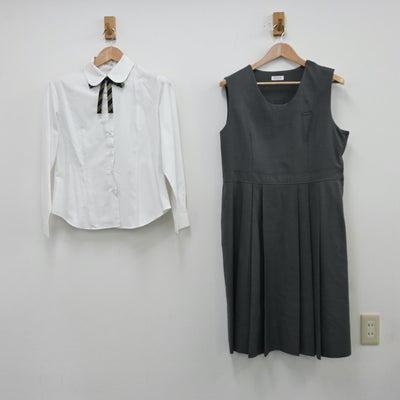 【中古】福岡県 中村学園女子中学校 女子制服 4点（ブレザー・シャツ・ジャンパースカート）sf013022