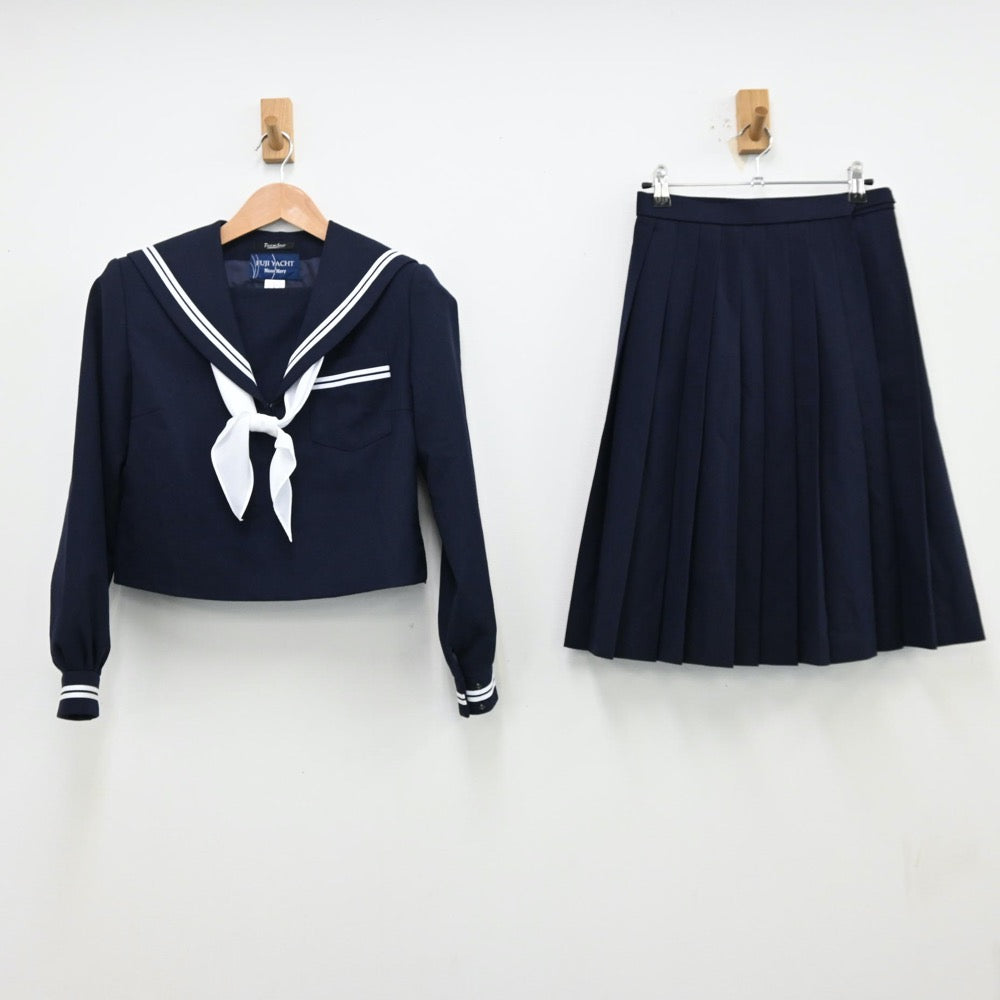 【中古】山口県 佐波中学校 女子制服 3点（セーラー服・スカート）sf013024