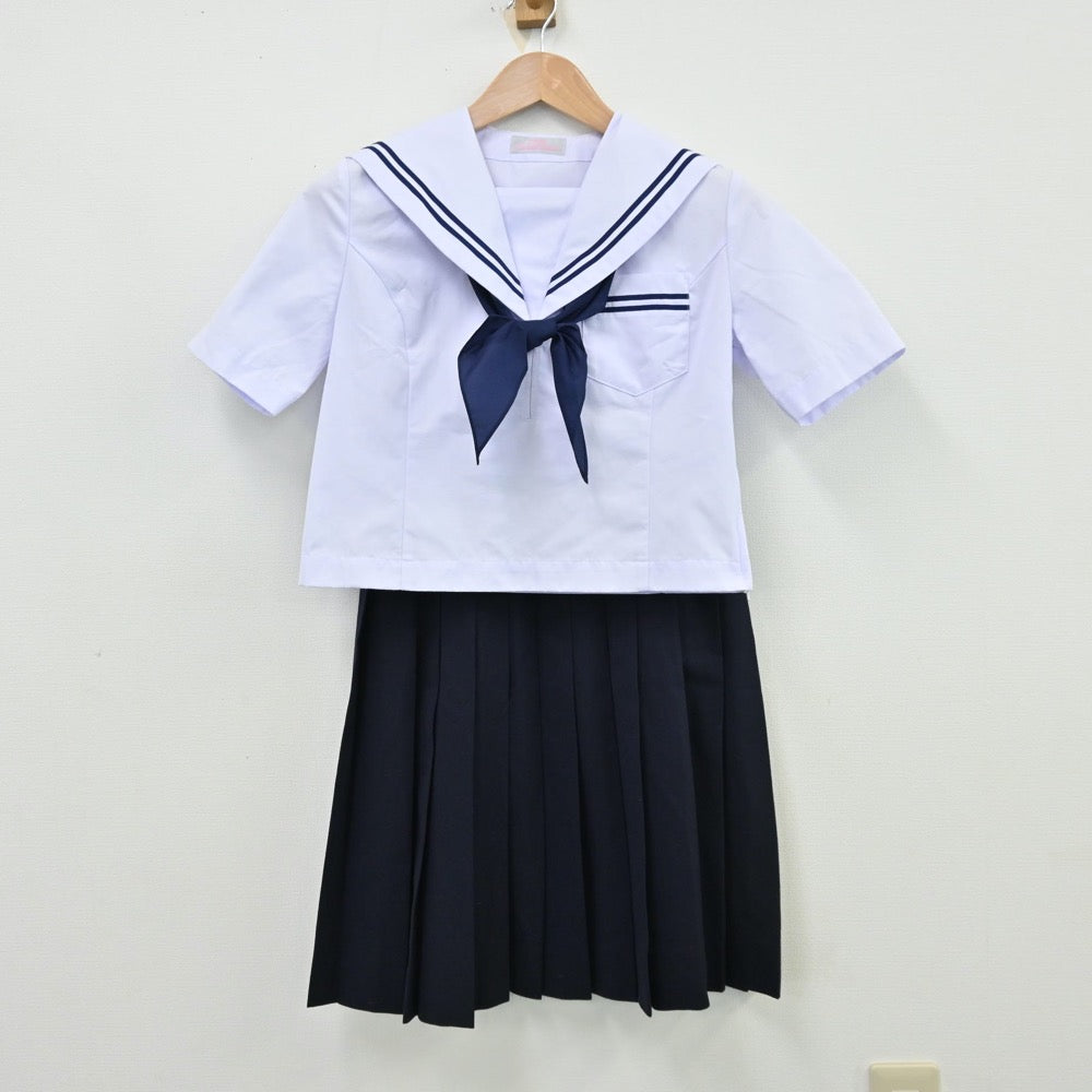 【中古】山口県 佐波中学校 女子制服 4点（セーラー服・スカート）sf013025