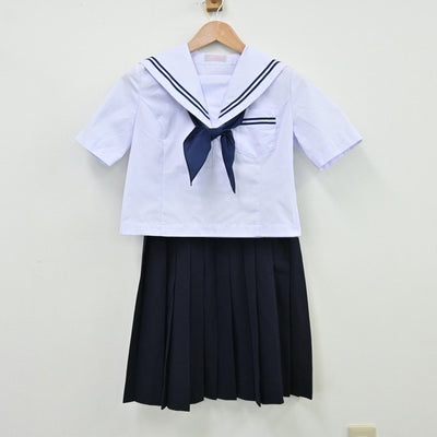 【中古】山口県 佐波中学校 女子制服 4点（セーラー服・スカート）sf013025