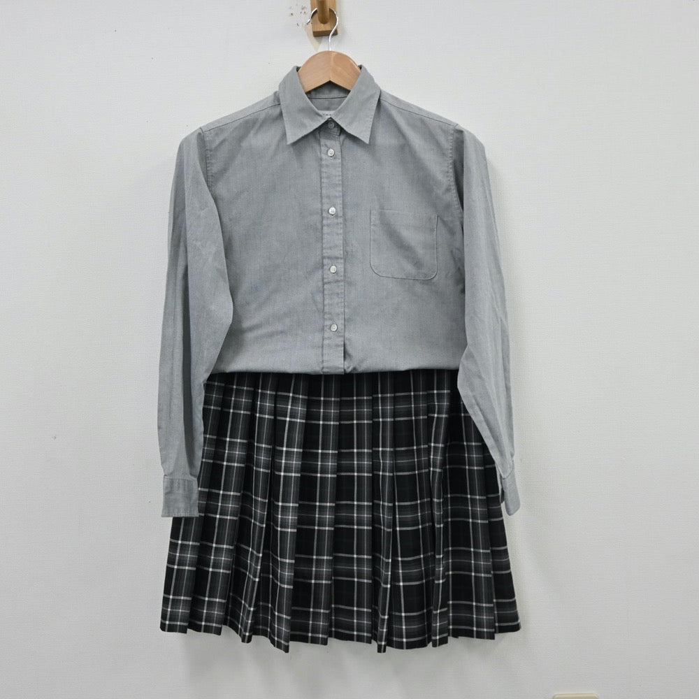 【中古】兵庫県 神戸龍谷高等学校 女子制服 3点（シャツ・ニットベスト・スカート）sf013030