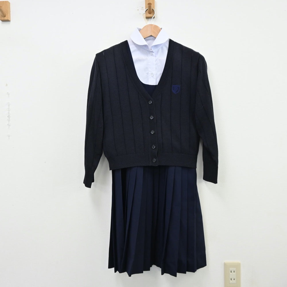 【中古】愛知県 椙山女学園高等学校 女子制服 6点（ブレザー・シャツ・ニット・ジャンパースカート）sf013037