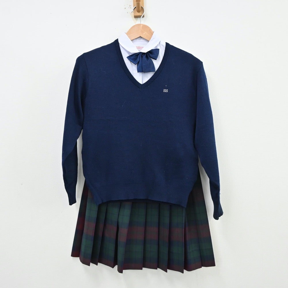 【中古】大分県 情報科学高等学校 女子制服 5点（ブレザー・シャツ・ニット・スカート）sf013045