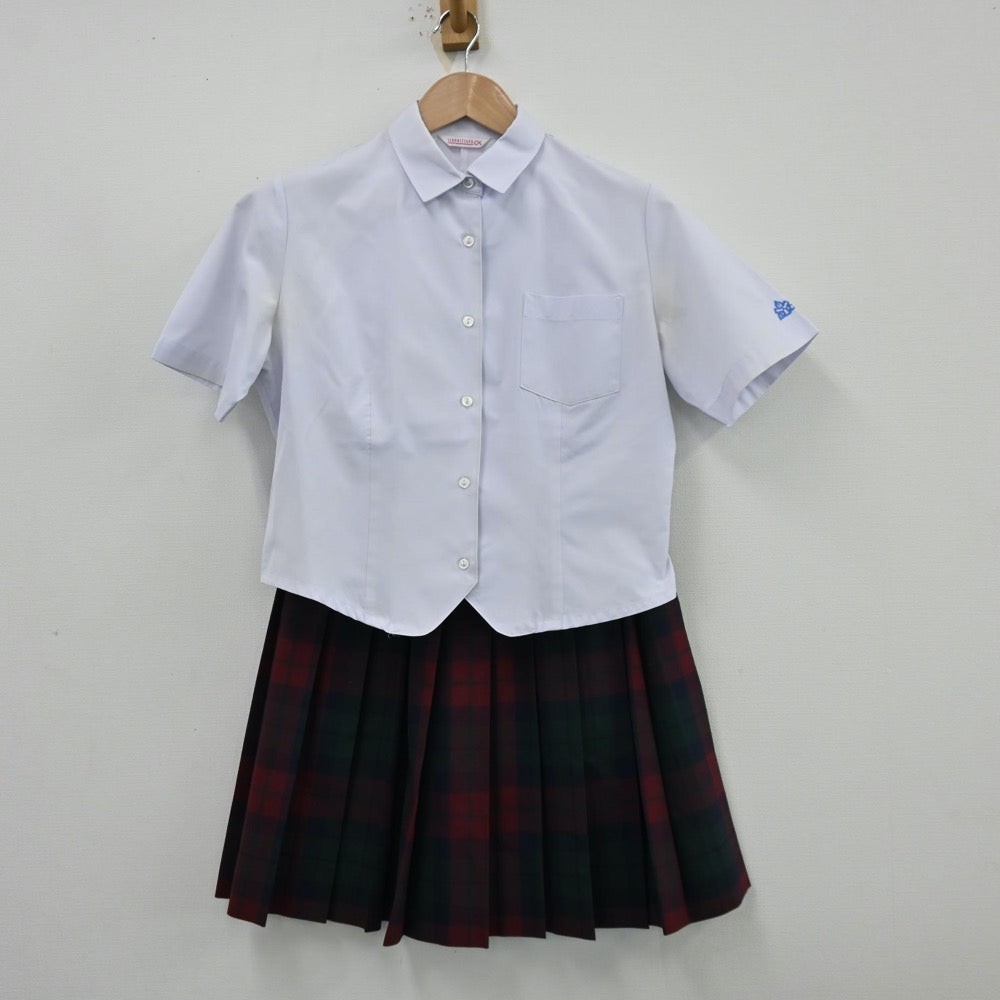 【中古】大分県 情報科学高等学校 女子制服 3点（シャツ・ニットベスト・スカート）sf013046