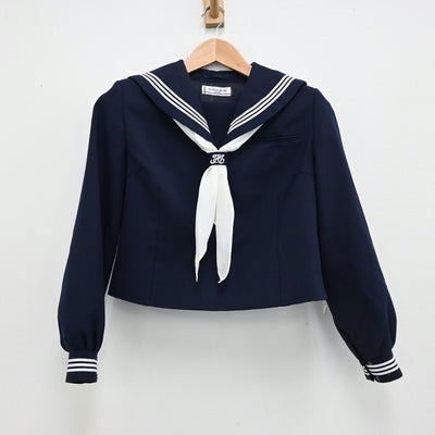 【中古】茨城県 古河第三中学校 女子制服 3点（セーラー服・スカート）sf013049