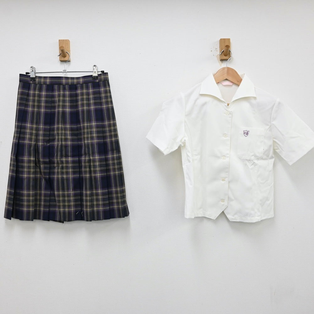 【中古】愛知県 愛知工業大学名電高等学校 女子制服 3点（シャツ・スカート）sf013053