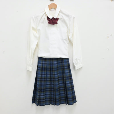 【中古】福島県 保原高等学校 女子制服 3点（シャツ・スカート）sf013058