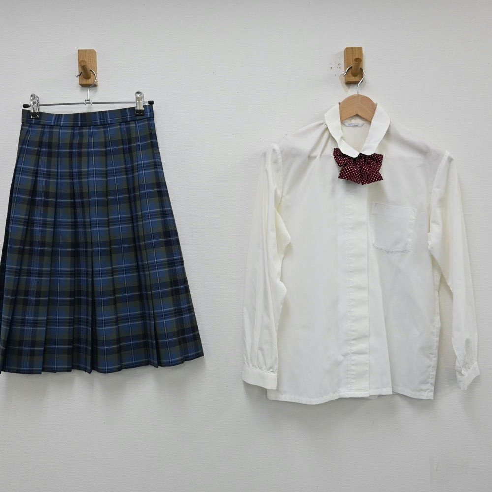 【中古】福島県 保原高等学校 女子制服 3点（シャツ・スカート）sf013058