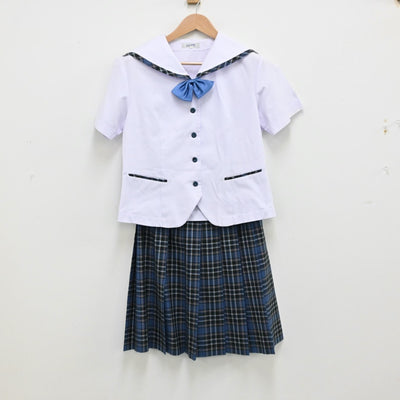 【中古】福島県 保原高等学校 女子制服 3点（セーラー服・スカート）sf013059