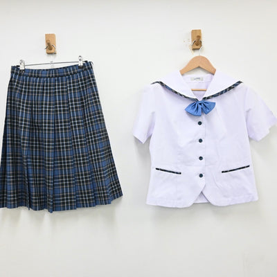 【中古】福島県 保原高等学校 女子制服 3点（セーラー服・スカート）sf013059