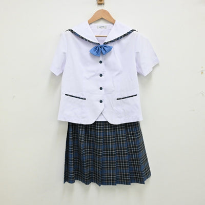 【中古】福島県 保原高等学校 女子制服 3点（セーラー服・スカート）sf013060