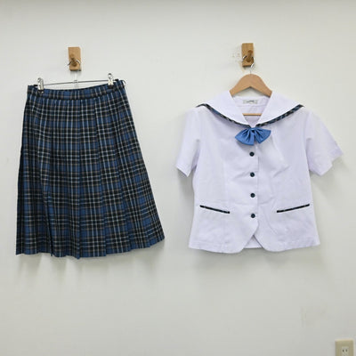 【中古】福島県 保原高等学校 女子制服 3点（セーラー服・スカート）sf013060