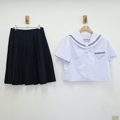 【中古】兵庫県 小野市立小野中学校 女子制服 2点（セーラー服・スカート）sf013068