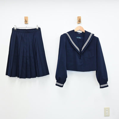 【中古】愛知県 三谷中学校 女子制服 2点（セーラー服・スカート）sf013074