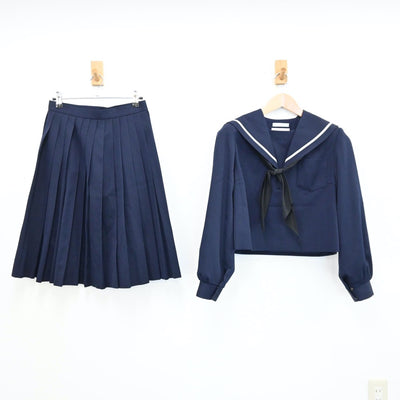 【中古】愛知県 岡崎商業高等学校 女子制服 3点（セーラー服・スカート）sf013075