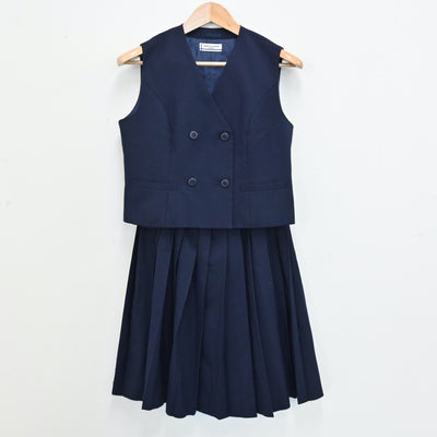 【中古】栃木県 宮の原中学校 女子制服 4点（ブレザー・シャツ・ベスト・スカート）sf013080