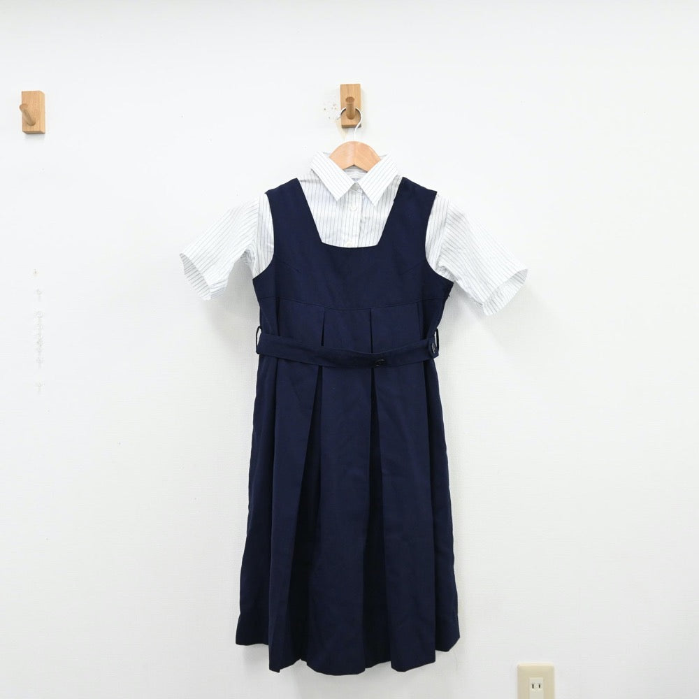 【中古】神奈川県 清泉女学院中学高等学校 女子制服 2点（シャツ・ジャンパースカート）sf013086