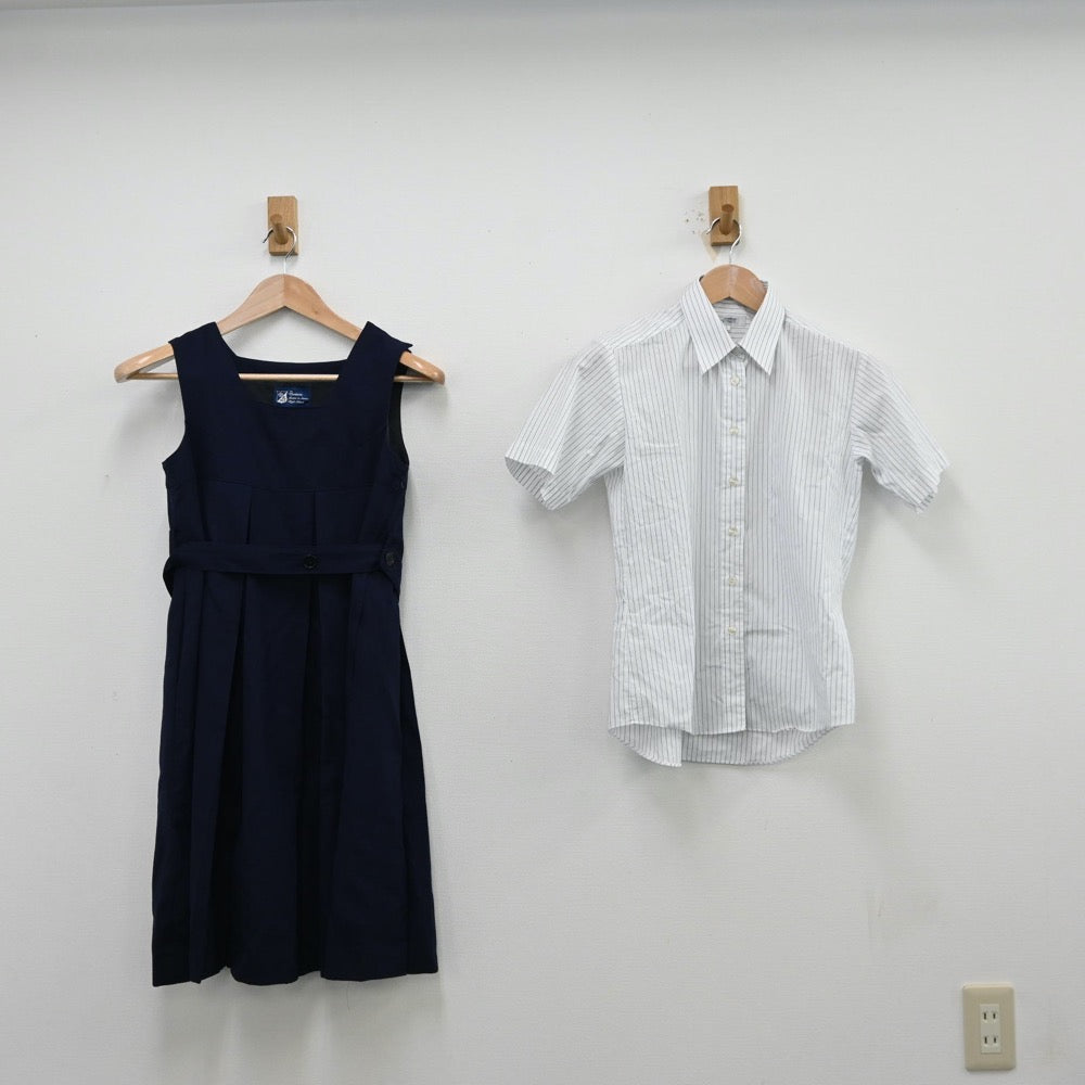 【中古】神奈川県 清泉女学院中学高等学校 女子制服 2点（シャツ・ジャンパースカート）sf013086