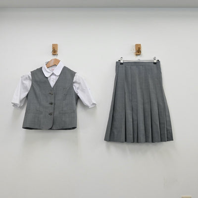 【中古】埼玉県 入間川中中学校 女子制服 3点（シャツ・ベスト・スカート）sf013095