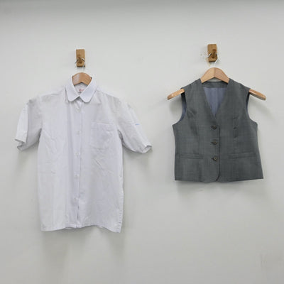 【中古】埼玉県 入間川中中学校 女子制服 3点（シャツ・ベスト・スカート）sf013095