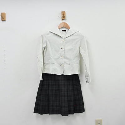 【中古】東京都 安田学園中学校 女子制服 2点（セーラー服・スカート）sf013096