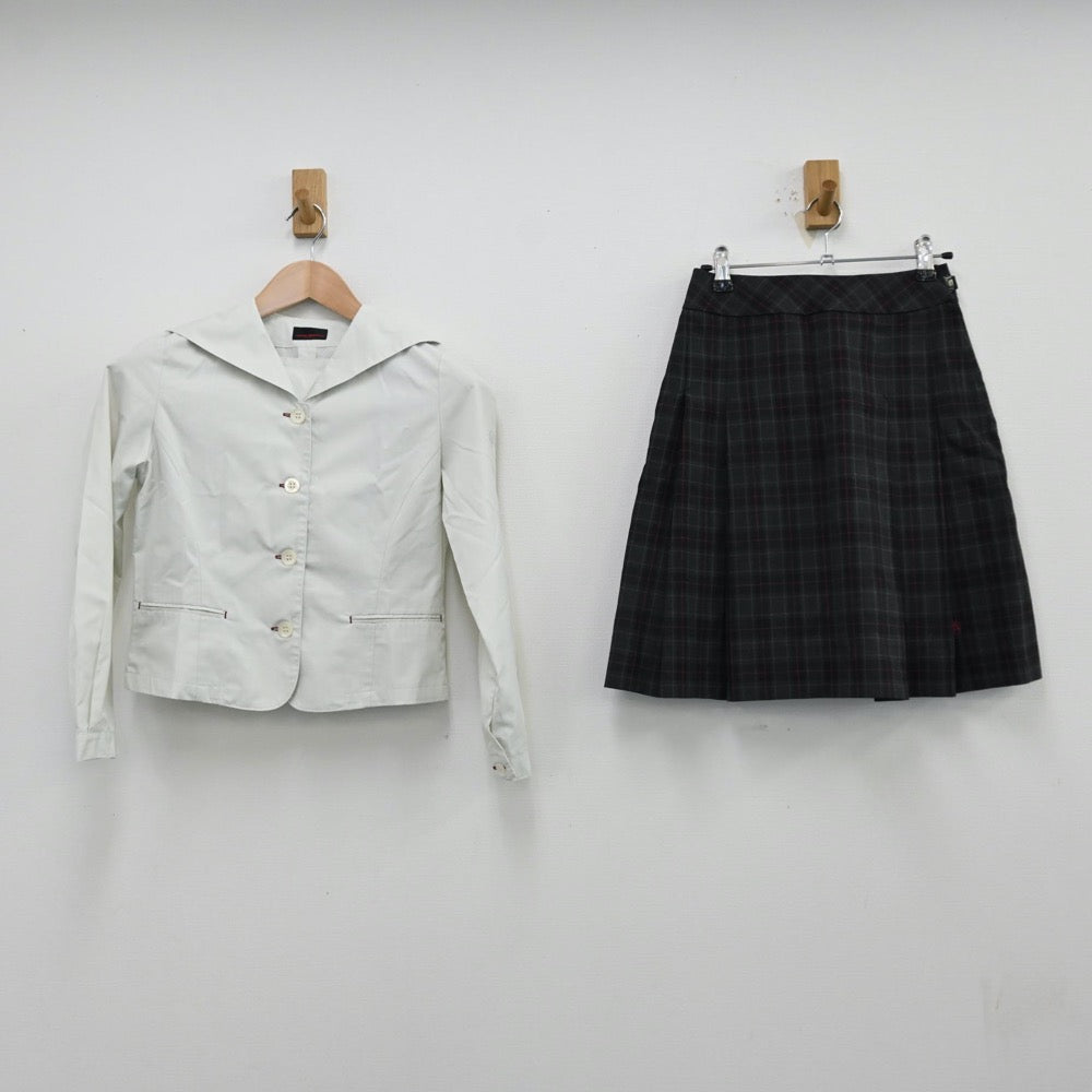 【中古】東京都 安田学園中学校 女子制服 2点（セーラー服・スカート）sf013096