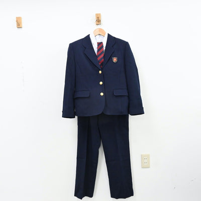 【中古】埼玉県 越谷南高等学校 女子制服 8点（ブレザー・ベスト・ニット・シャツ・ズボン）sf013102