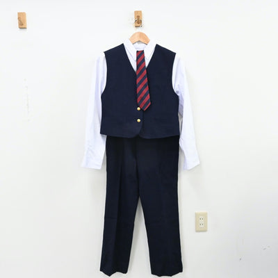 【中古】埼玉県 越谷南高等学校 女子制服 8点（ブレザー・ベスト・ニット・シャツ・ズボン）sf013102