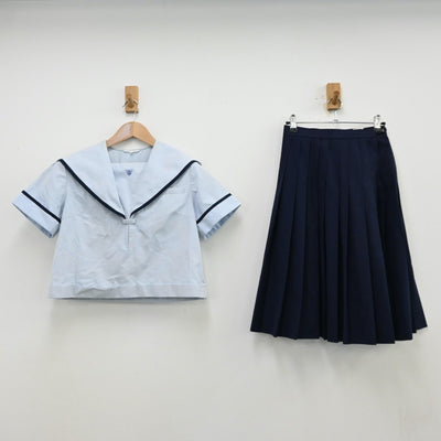 【中古】佐賀県 唐津東高等学校 女子制服 2点（セーラー服・スカート）sf013108