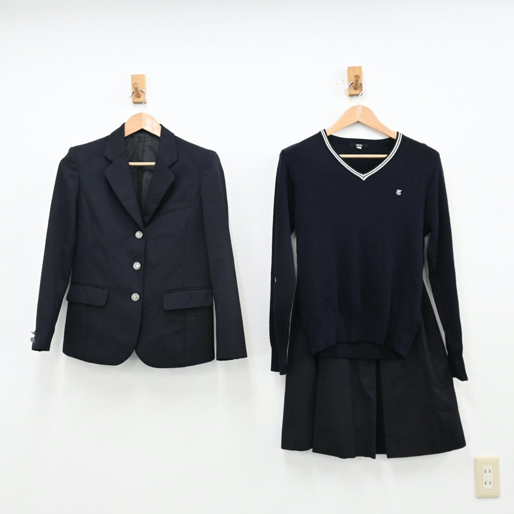 【中古】埼玉県 豊岡高等学校 女子制服 3点（ブレザー・ニット・スカート）sf013109