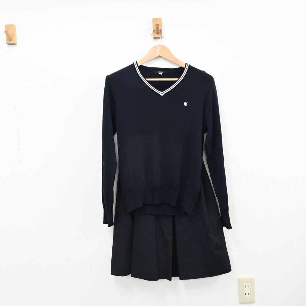 【中古】埼玉県 豊岡高等学校 女子制服 3点（ブレザー・ニット・スカート）sf013109