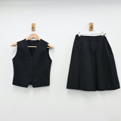 【中古】埼玉県 豊岡高等学校 女子制服 2点（ベスト・スカート）sf013110