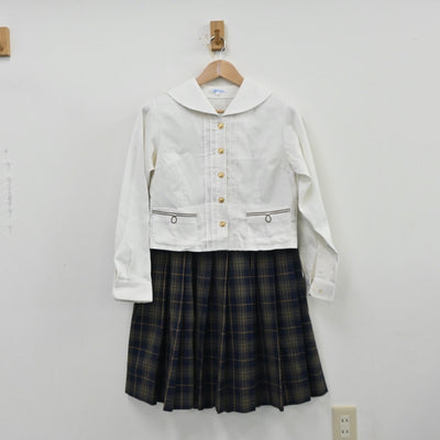 【中古】大分県 大分東明高等学校 女子制服 3点（セーラー服・セーラー服・スカート）sf013118