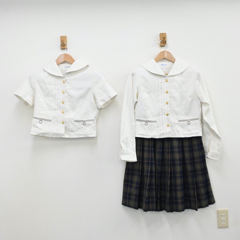 【中古】大分県 大分東明高等学校 女子制服 3点（セーラー服・セーラー服・スカート）sf013118