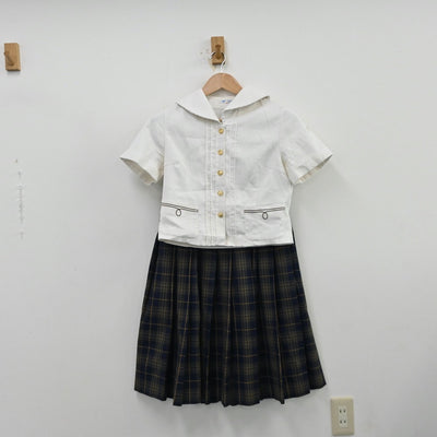 【中古】大分県 大分東明高等学校 女子制服 3点（セーラー服・セーラー服・スカート）sf013118