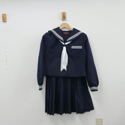 【中古】兵庫県 小野中学校 女子制服 3点（セーラー服・スカート）sf013121