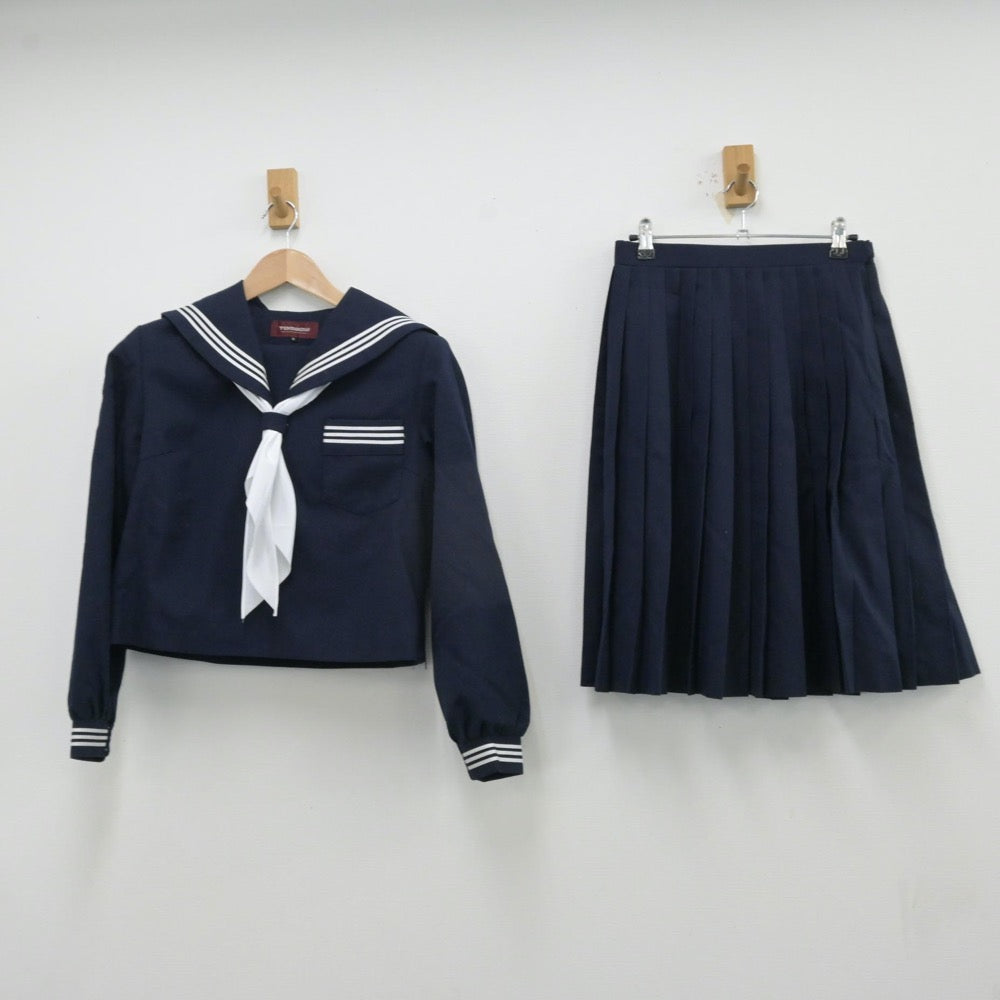 【中古】兵庫県 小野中学校 女子制服 3点（セーラー服・スカート）sf013121