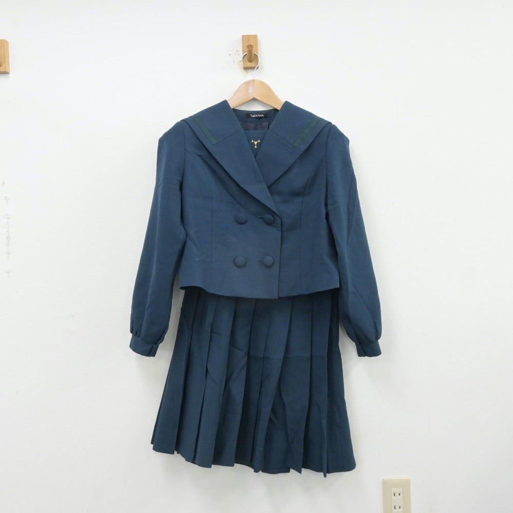 【中古】大分県 鶴崎工業高等学校 女子制服 2点（セーラー服・スカート）sf013122