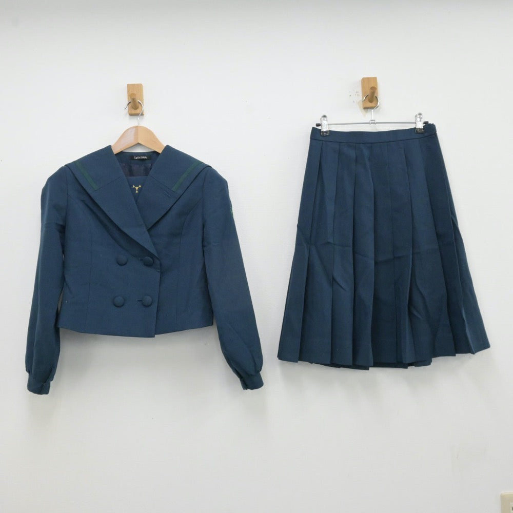 【中古】大分県 鶴崎工業高等学校 女子制服 2点（セーラー服・スカート）sf013122