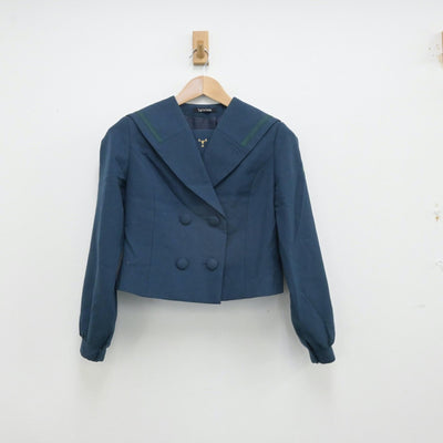 【中古】大分県 鶴崎工業高等学校 女子制服 2点（セーラー服・スカート）sf013122