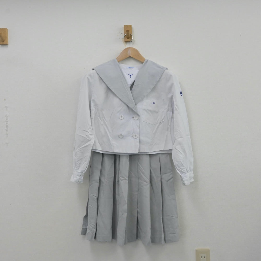 【中古】大分県 鶴崎工業高等学校 女子制服 2点（セーラー服・スカート）sf013124