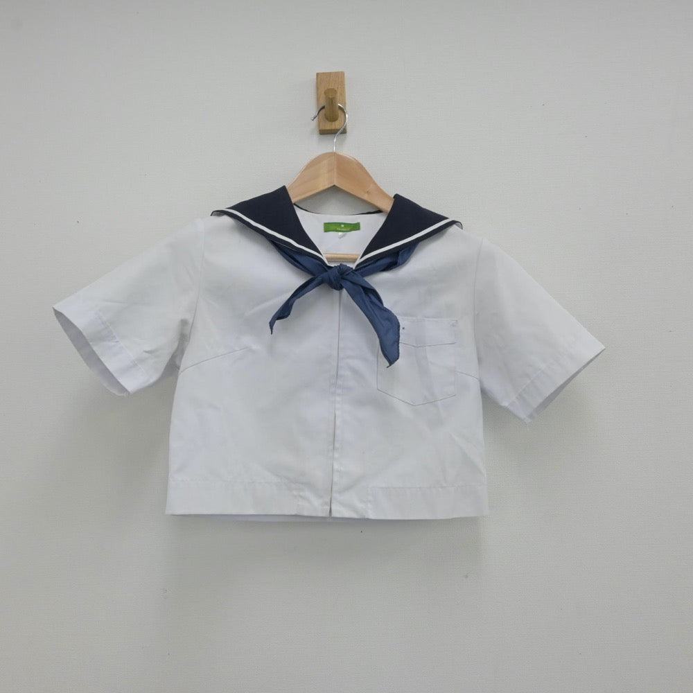 【中古】福岡県 福岡教育大学附属福岡中学校 女子制服 3点（セーラー服・スカート）sf013128